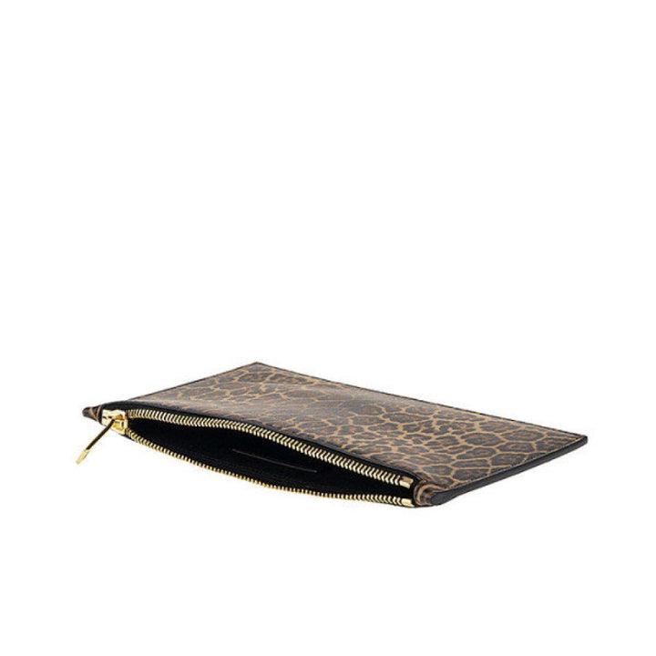 Saint Laurent Leopard Printed Calfskin Leather Small Pouch 635097