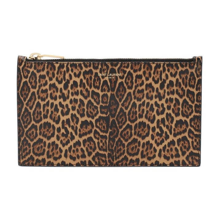 Saint Laurent Leopard Printed Calfskin Leather Small Pouch 635097