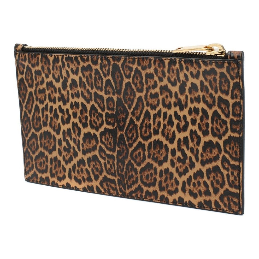Saint Laurent Leopard Printed Calfskin Leather Small Pouch 635097