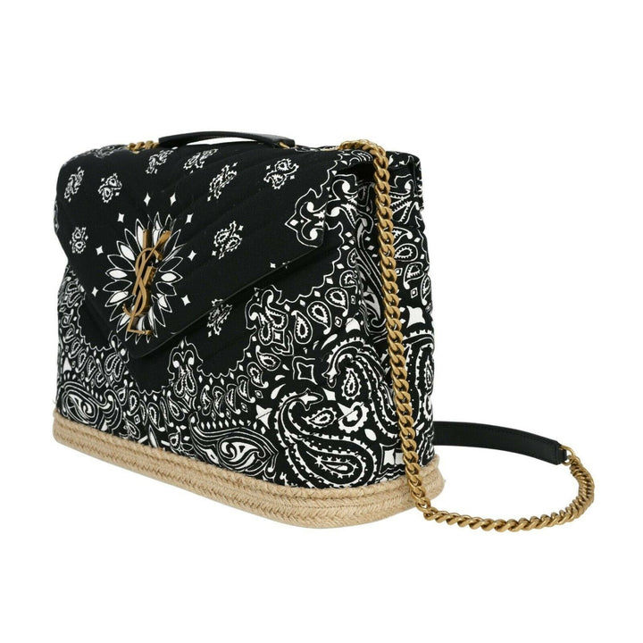 Saint Laurent Loulou Black Paisley Quilted Monogram Medium Shoulder Bag 487216