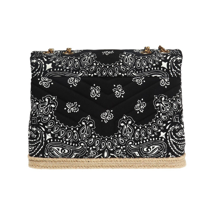 Saint Laurent Loulou Black Paisley Quilted Monogram Medium Shoulder Bag 487216