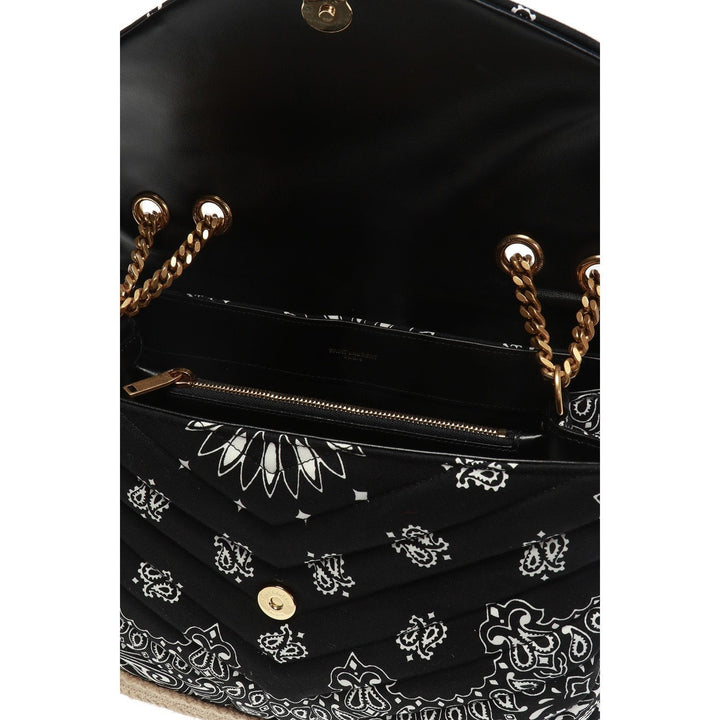 Saint Laurent Loulou Black Paisley Quilted Monogram Medium Shoulder Bag 487216