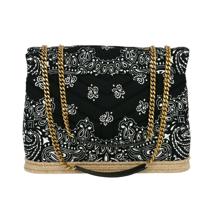 Saint Laurent Loulou Black Paisley Quilted Monogram Medium Shoulder Bag 487216