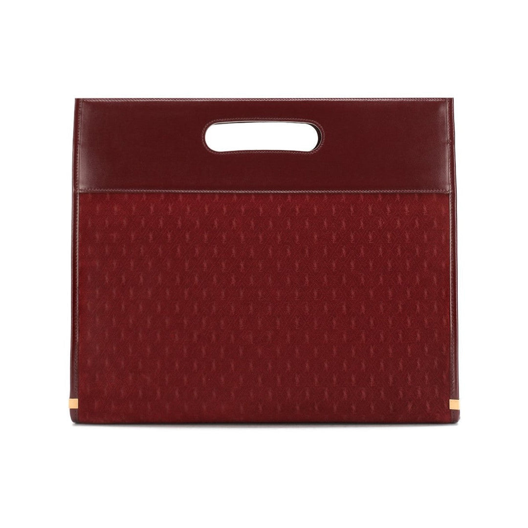 Saint Laurent Monogram King Palm Red Suede Tote Handbag 579609