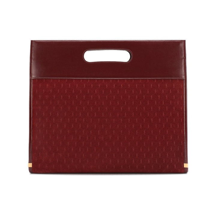 Saint Laurent Monogram King Palm Red Suede Tote Handbag 579609