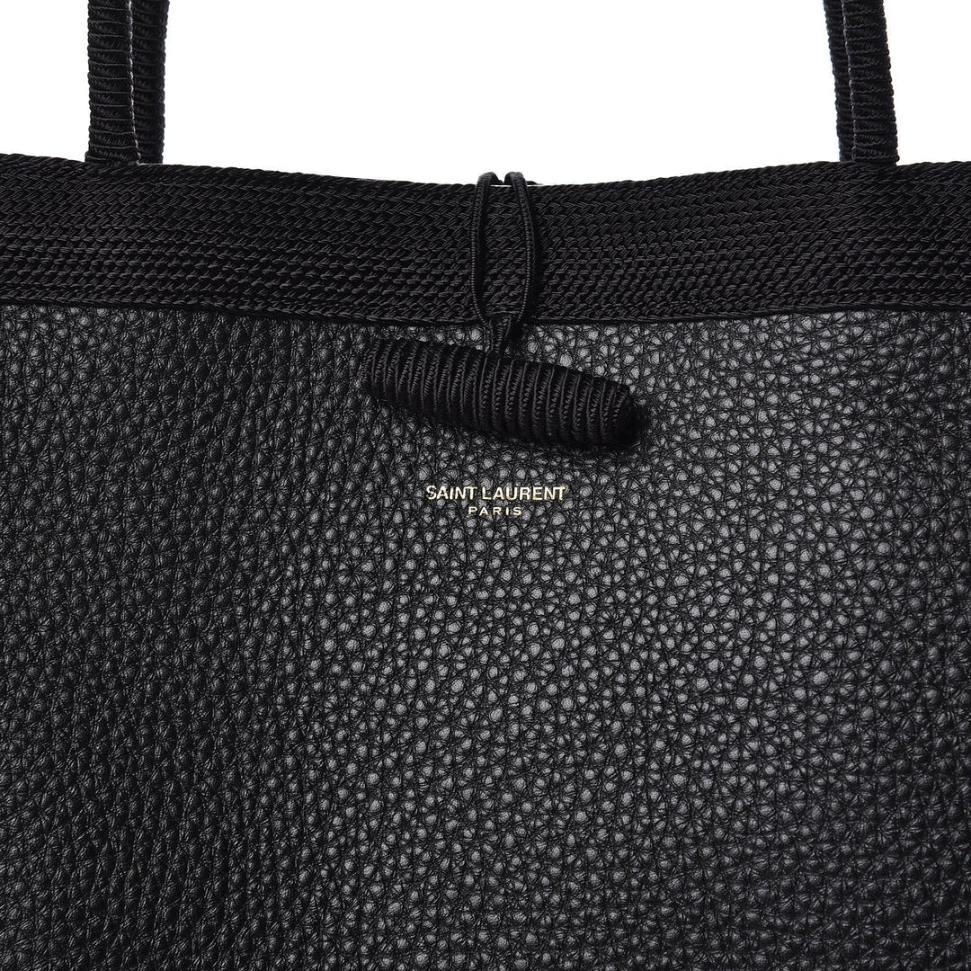 Saint Laurent Patti Black Grained Calfskin Leather Tote 553751