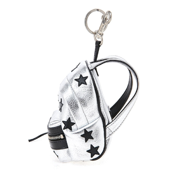 Saint Laurent Silver/Black Unisex Zip Backpack Key Chain Black Stars 441914
