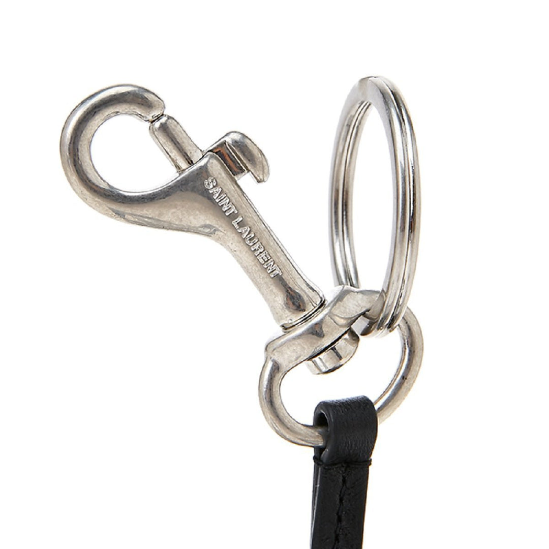 Saint Laurent Silver/Black Unisex Zip Backpack Key Chain Black Stars 441914