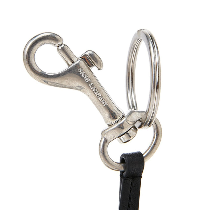 Saint Laurent Silver/Black Unisex Zip Backpack Key Chain Black Stars 441914
