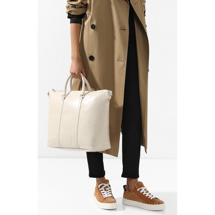 Saint Laurent Supple Ivory Leather Tote Bag 608958