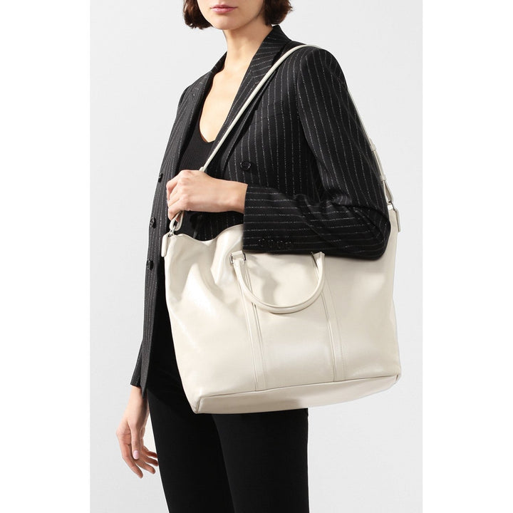 Saint Laurent Supple Ivory Leather Tote Bag 608958