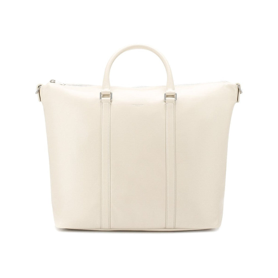 Saint Laurent Supple Ivory Leather Tote Bag 608958