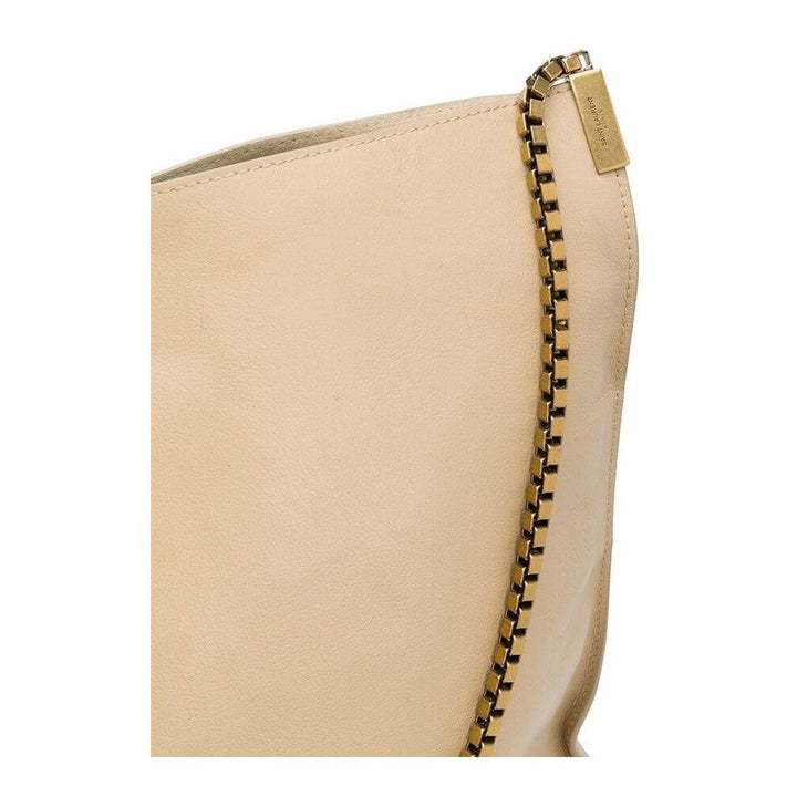 Saint Laurent Suzanne Beige Calfskin Leather Chain Hobo Bag 634804
