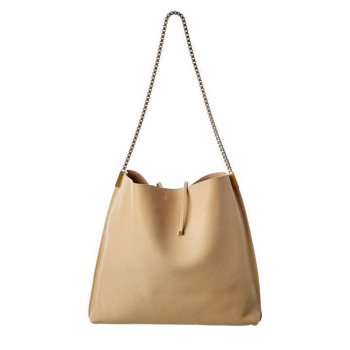 Saint Laurent Suzanne Beige Calfskin Leather Chain Hobo Bag 634804