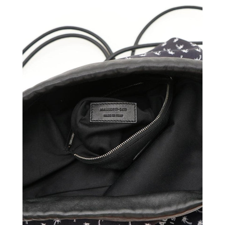 Saint Laurent Teddy Black Canvas Palm Drawstring Backpack 553919