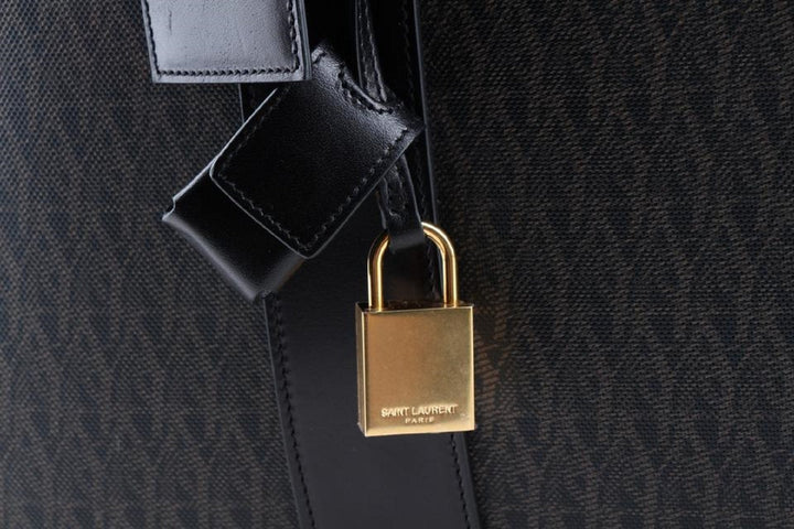 Saint Laurent Toile Classic Monogram 24 Hr Logo Briefcase Luggage 343690