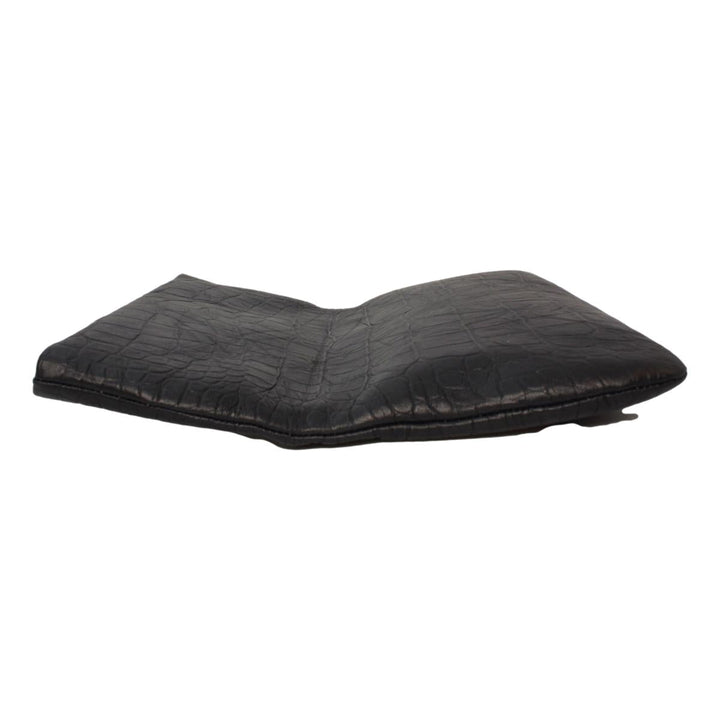 Saint Laurent West Hollywood Black Leather Croc Embossed Clutch 601313