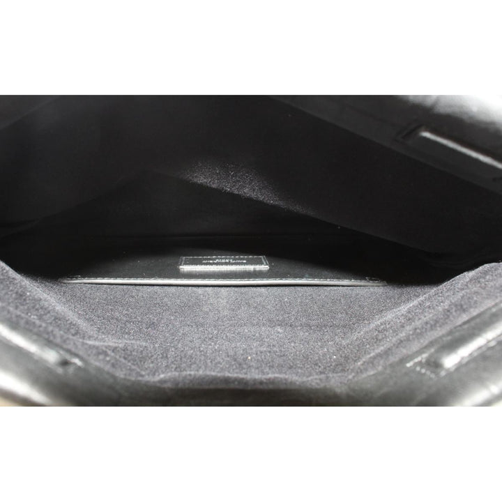 Saint Laurent West Hollywood Black Leather Croc Embossed Clutch 601313
