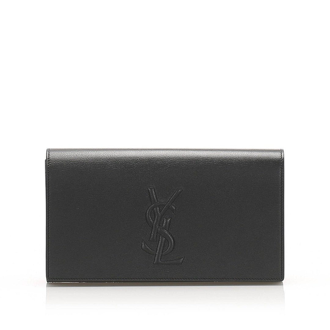 Saint Laurent YSL Belle de Jour Leather Black Large Clutch Bag 568937
