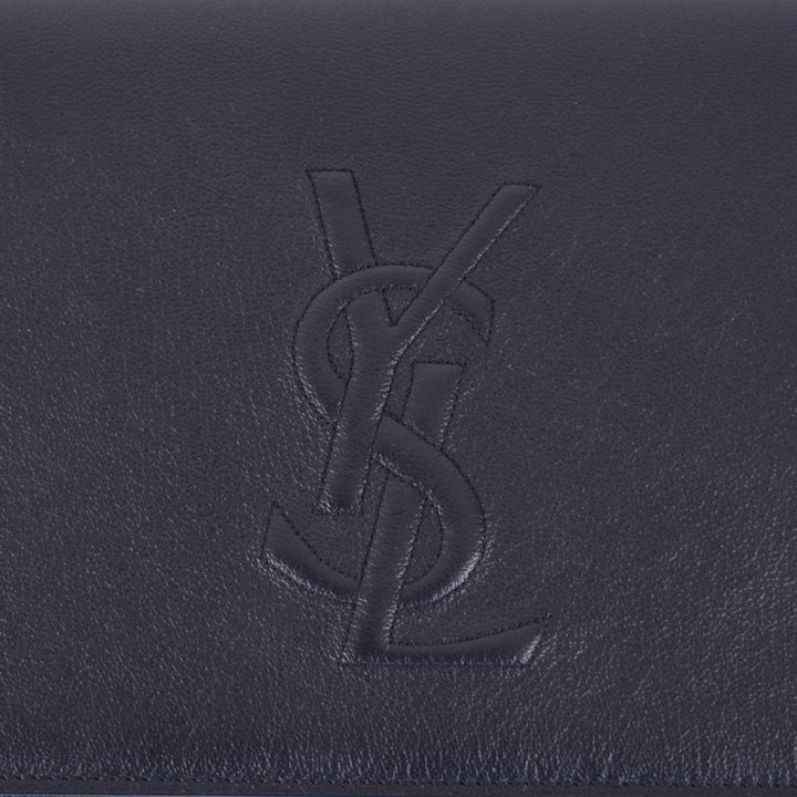 Saint Laurent YSL Belle De Jour Navy Blue Leather Large Clutch Bag 361120