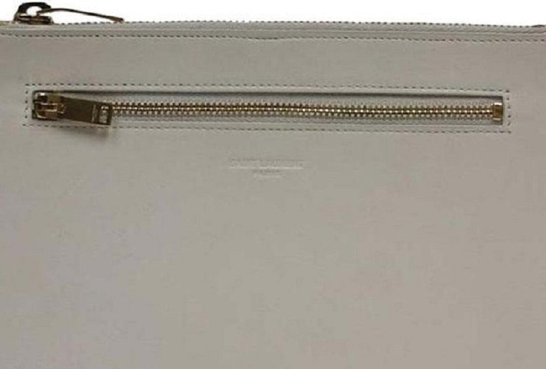 Saint Laurent Off White Leather Document Holder Wallet 315872