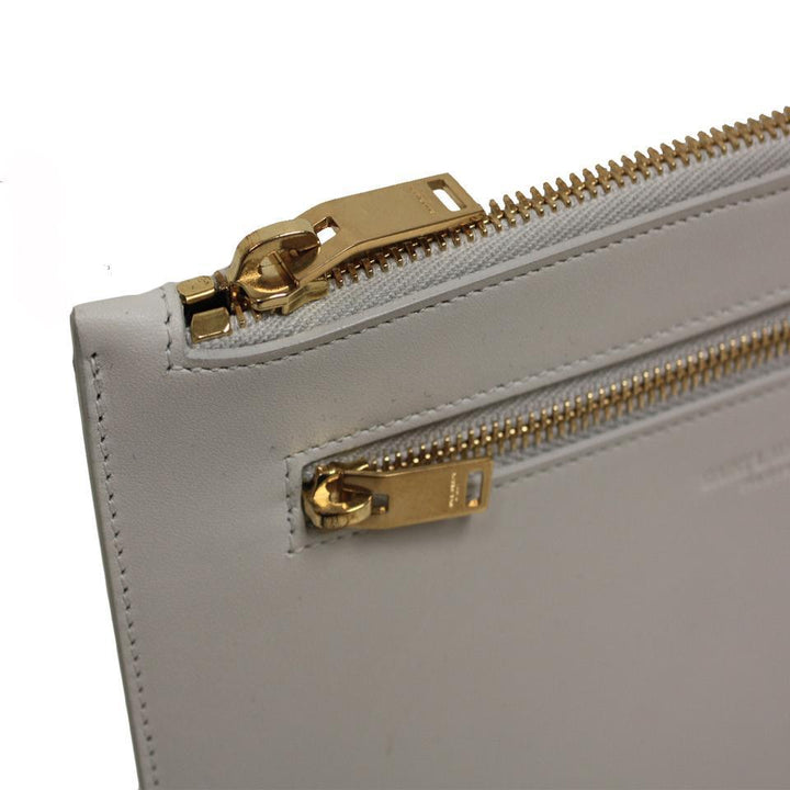 Saint Laurent Off White Leather Document Holder Wallet 315872