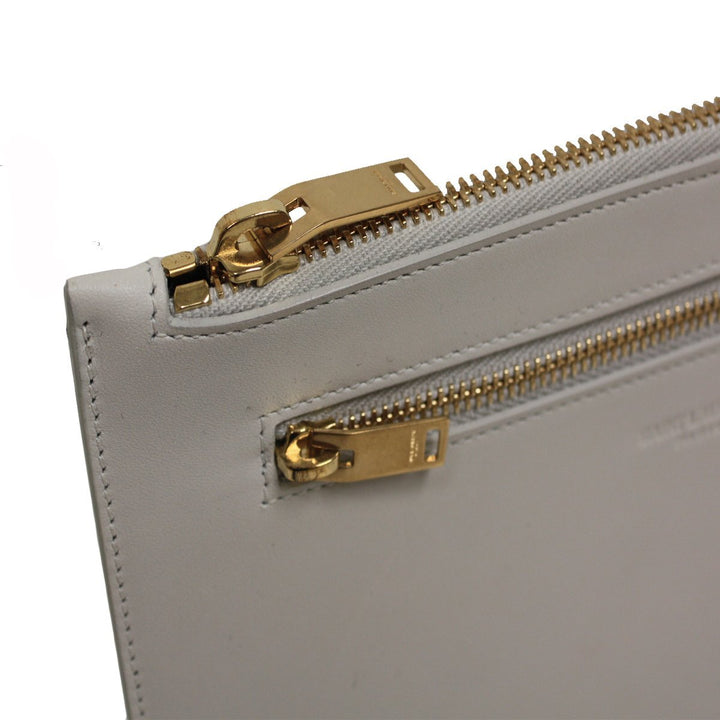 Saint Laurent Off White Leather Document Holder Wallet 315872