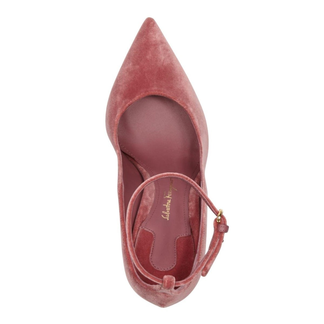 Pink Tivoli Velvet F-wedge Pumps