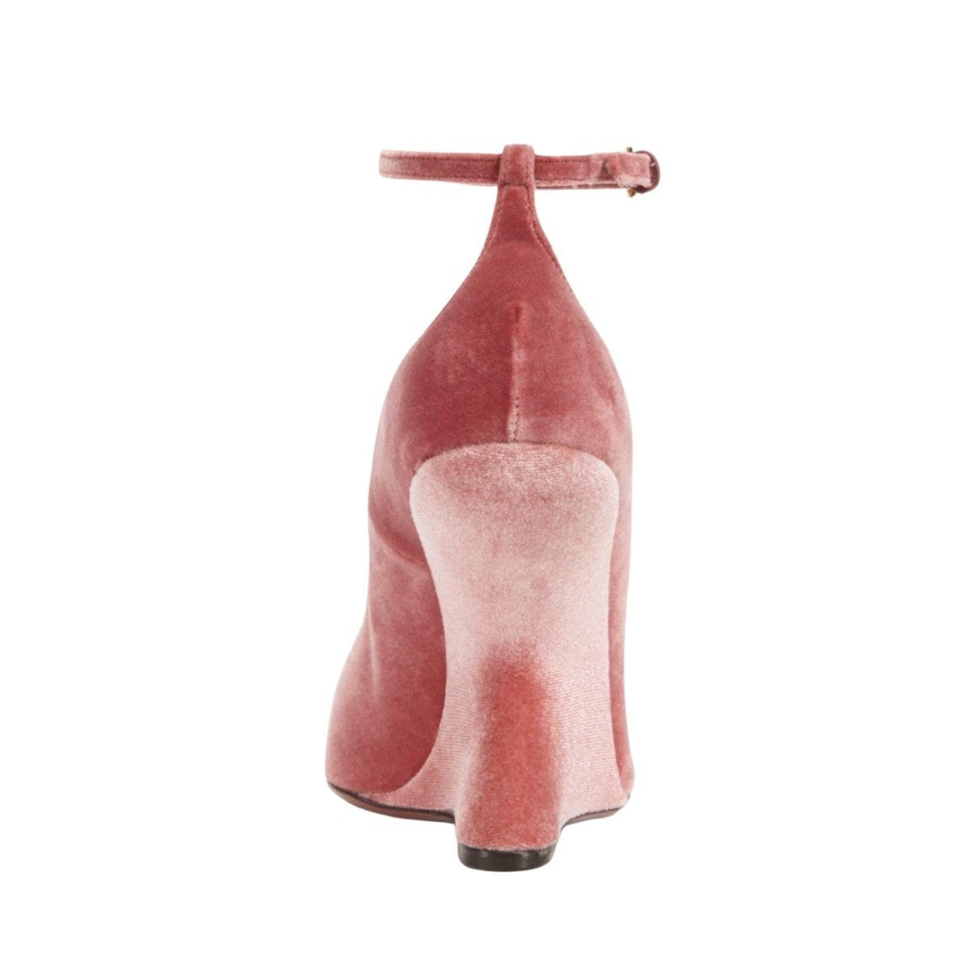 Pink Tivoli Velvet F-wedge Pumps