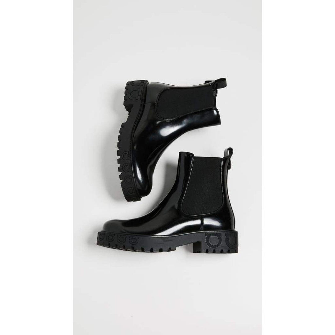 Varsi Leather Gancini-Sole Chelsea Boots