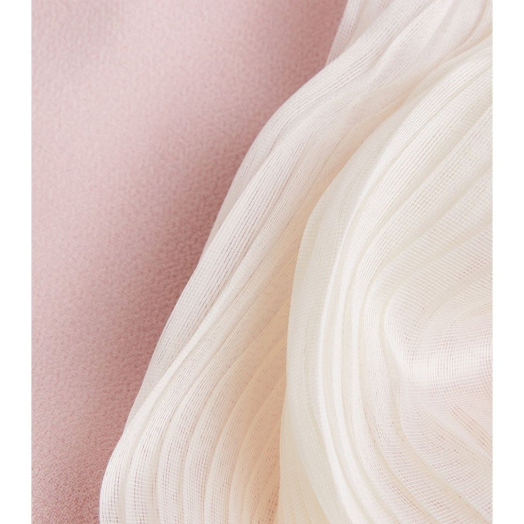 Pleated Organza Crepe Ruffle Gown