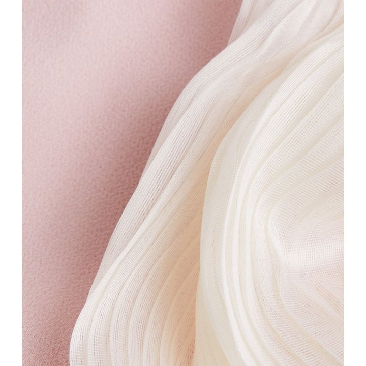 Pleated Organza Crepe Ruffle Gown