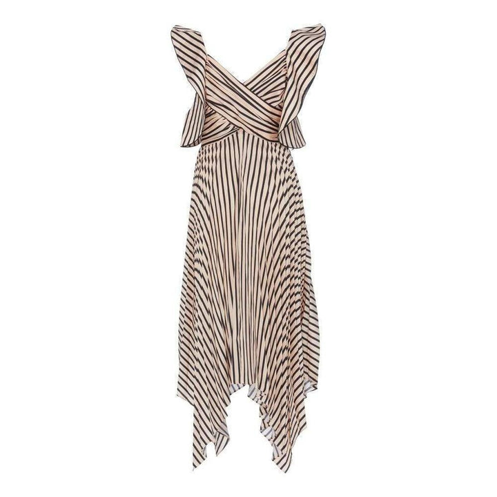 Asymmetric Stripe Midi Dress