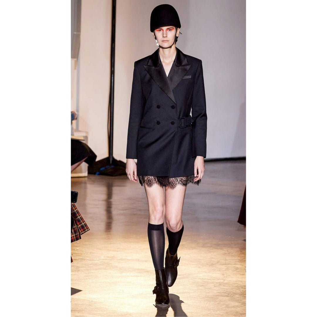 Black Lace And Satin-trimmed Crepe Playsuit