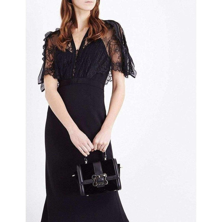 Black Mason Cape Overlay Dress