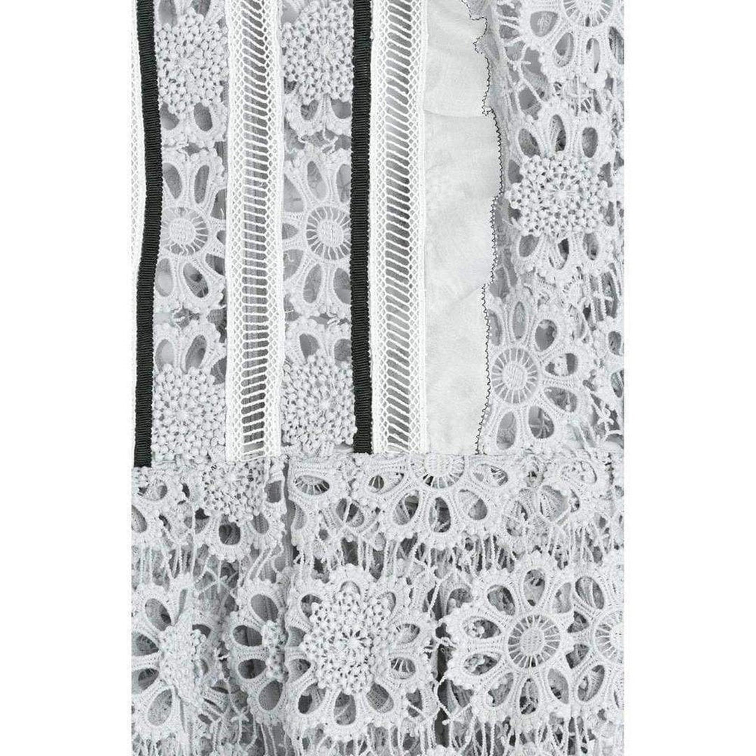 Ice Grey 3D Floral Guipure Lace Shirt