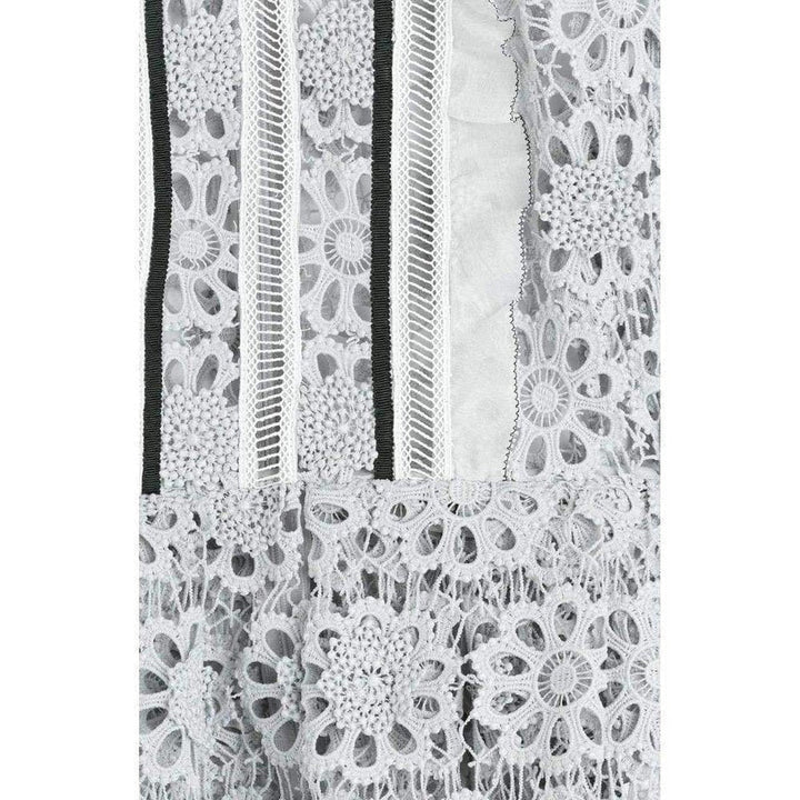 Ice Grey 3D Floral Guipure Lace Shirt