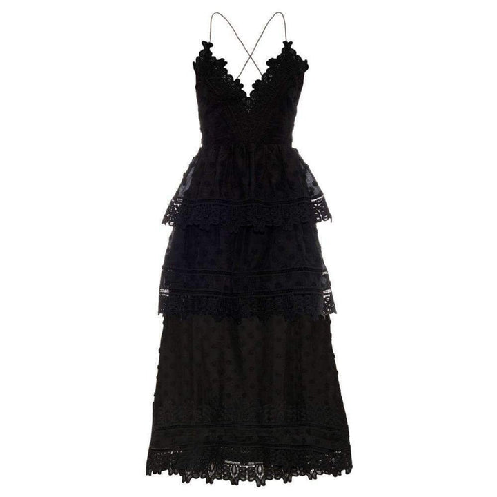 Self-Portrait-Ivy Coton Blend Lace Dress - Runway Catalog