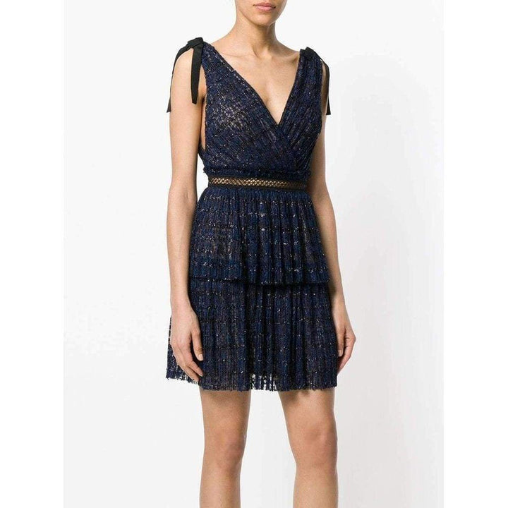 Navy Metallic Pattern Dress