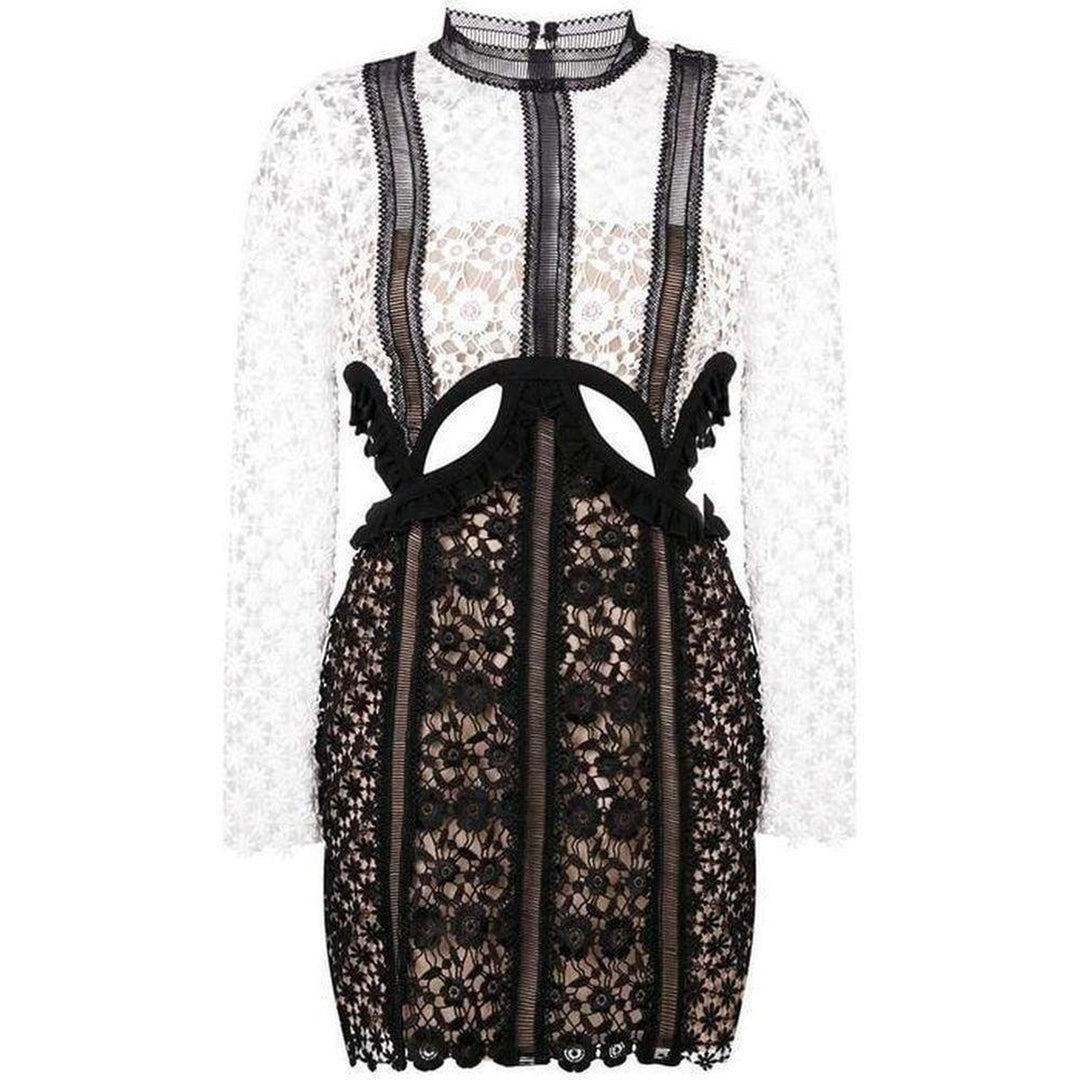 Self-Portrait-Payne Lace Cut-out Mini Dress - Runway Catalog