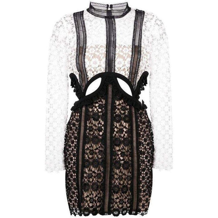 Self-Portrait-Payne Lace Cut-out Mini Dress - Runway Catalog