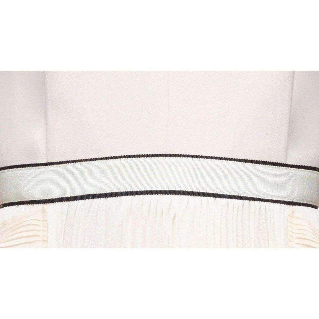 V-Neck Dress with Fluted Pleats