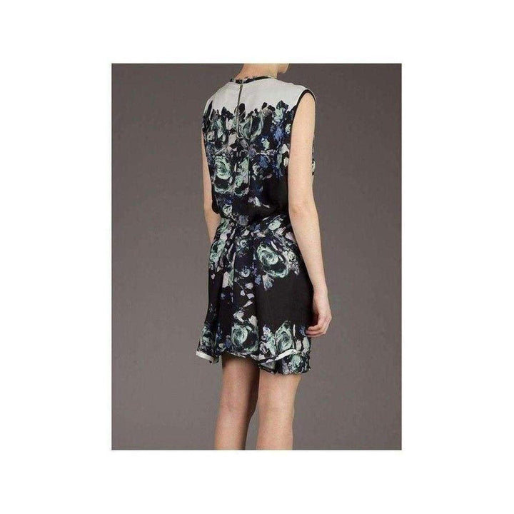 Floral Printed Fringe Silk Dress