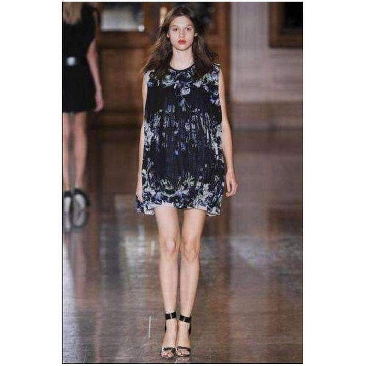 Floral Printed Fringe Silk Dress
