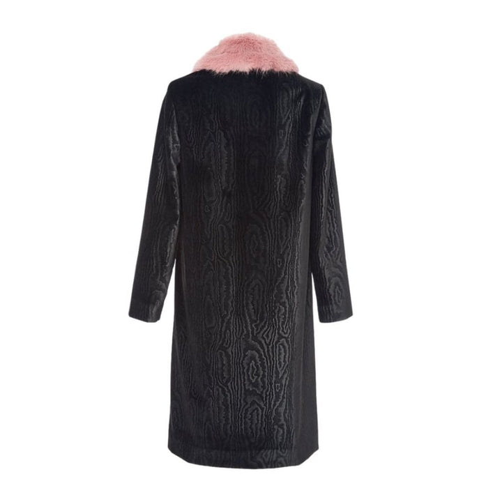 Black Marie Faux Fur Collar Velvet Coat