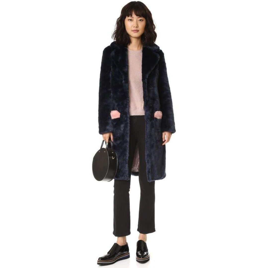 Claude Faux Fur Blue Pink Coat