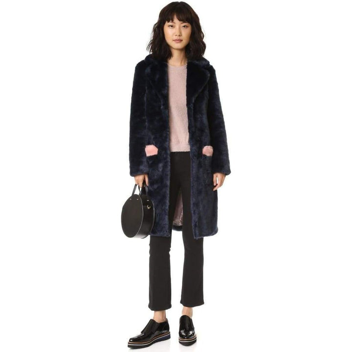 Claude Faux Fur Blue Pink Coat