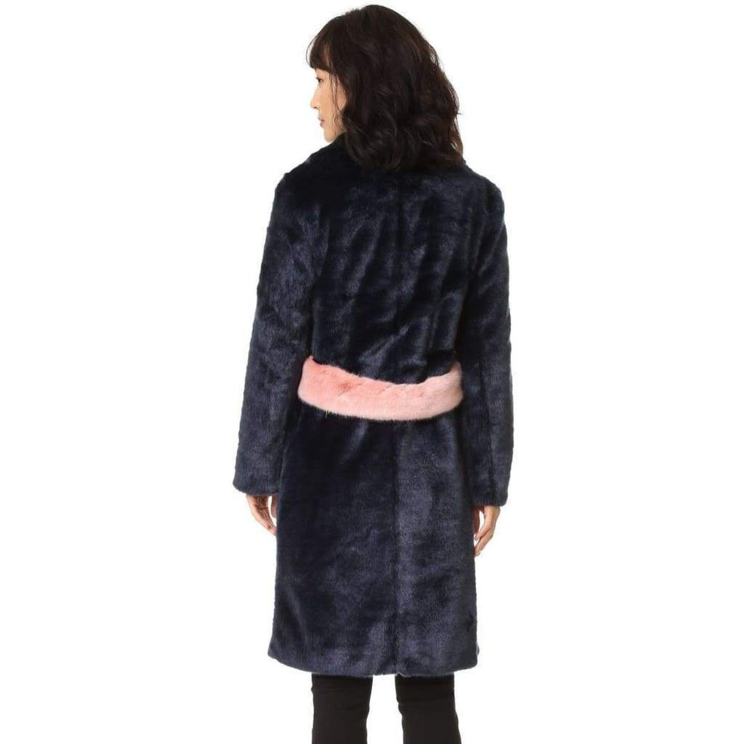 Claude Faux Fur Blue Pink Coat