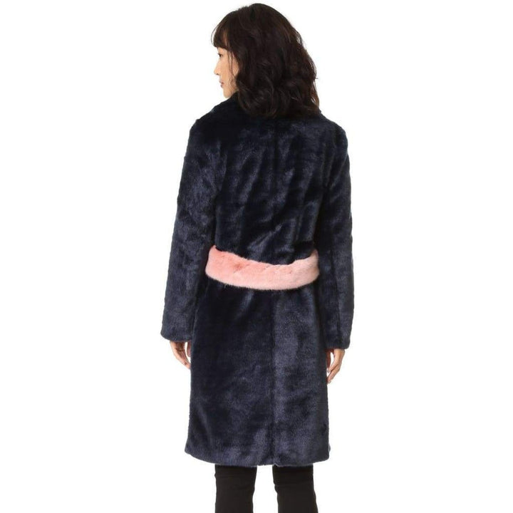 Claude Faux Fur Blue Pink Coat