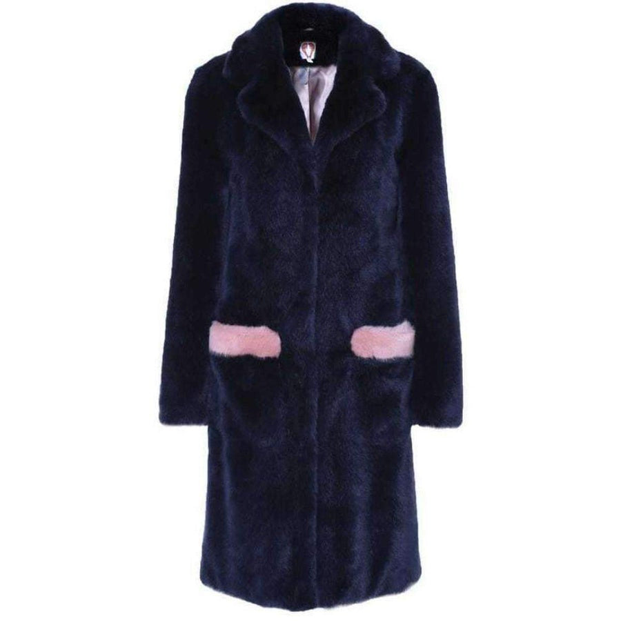 Shrimps-Claude' Faux Fur Blue Pink Coat - Runway Catalog